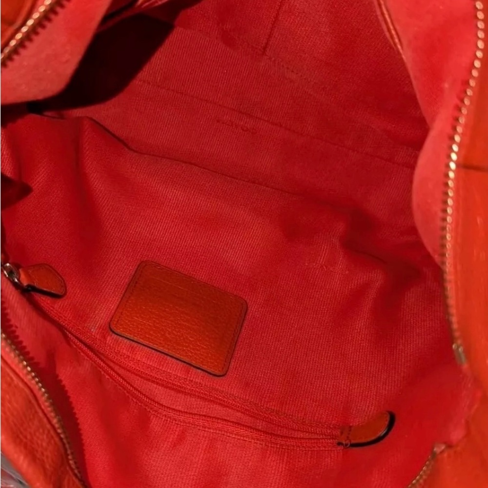 Coach 34312 Scout Hobo Slim Crossbody Shoulder Handbag Orange Pebble Leather Bag - Picture 11 of 11